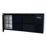 EASYLINE Barkühltisch schwarz / 1 Tür & 4 Schubladen - 425 l - Gastro-Bedarf24 GmbH