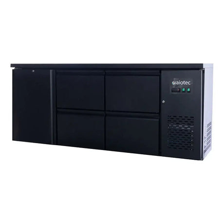 EASYLINE Barkühltisch schwarz / 1 Tür & 4 Schubladen - 425 l - Gastro-Bedarf24 GmbH