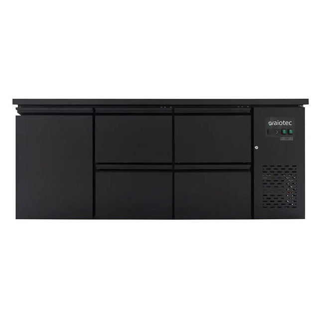 EASYLINE Barkühltisch schwarz / 1 Tür & 4 Schubladen - 425 l - Gastro-Bedarf24 GmbH