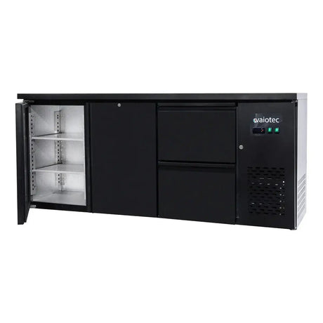 EASYLINE Barkühltisch schwarz / 2 Türen & 2 Schubladen - 425 l - Gastro-Bedarf24 GmbH