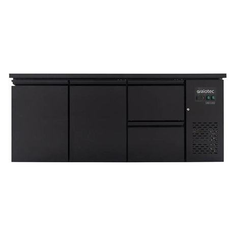 EASYLINE Barkühltisch schwarz / 2 Türen & 2 Schubladen - 425 l - Gastro-Bedarf24 GmbH