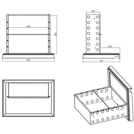 EASYLINE Barkühltisch schwarz / 4 Schubladen - 280 l - Gastro-Bedarf24 GmbH