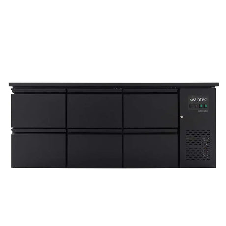 EASYLINE Barkühltisch schwarz / 6 Schubladen - 425 l - Gastro-Bedarf24 GmbH