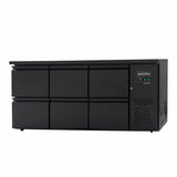 EASYLINE Barkühltisch schwarz / 6 Schubladen - 425 l - Gastro-Bedarf24 GmbH