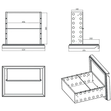 EASYLINE Barkühltisch schwarz / 6 Schubladen - 425 l - Gastro-Bedarf24 GmbH