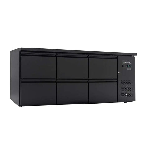 EASYLINE Barkühltisch schwarz / 6 Schubladen - 425 l - Gastro-Bedarf24 GmbH