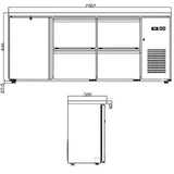 EASYLINE Barkühltisch schwarz / 6 Schubladen - 425 l - Gastro-Bedarf24 GmbH