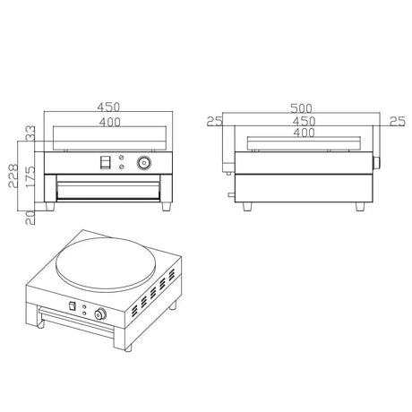 EASYLINE Elektro Crêpes Gerät 1 Platte - Gastro-Bedarf24 GmbH