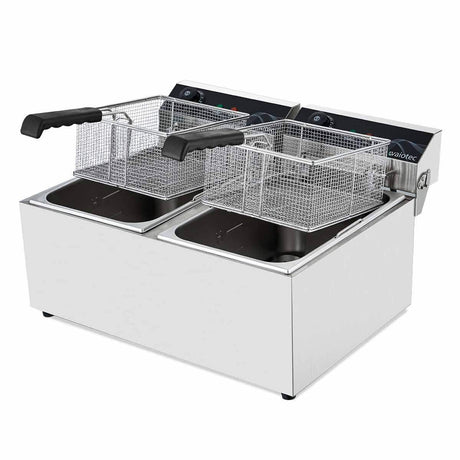EASYLINE Elektro Fritteuse 2 Becken 17+17 Liter - Gastro-Bedarf24 GmbH