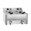 EASYLINE Elektro Fritteuse 2 Becken mit Ablasshahn 8 + 8 Liter - Gastro-Bedarf24 GmbH