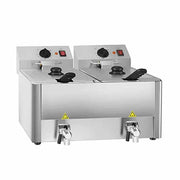 EASYLINE Elektro Fritteuse 2 Becken mit Ablasshahn 8 + 8 Liter - Gastro-Bedarf24 GmbH