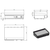EASYLINE Elektro Grillplatte Breite 730 mm, Grillfläche glatt - Gastro-Bedarf24 GmbH