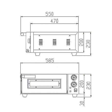 EASYLINE Elektro Pizzaofen mit 1 Backkammer - Gastro-Bedarf24 GmbH
