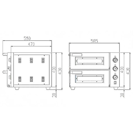EASYLINE Elektro Pizzaofen mit 2 Backkammern - Gastro-Bedarf24 GmbH