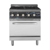 EASYLINE Gasherd 700 - 4 Brenner 28,8 kW - mit Gasbackofen - Gastro-Bedarf24 GmbH