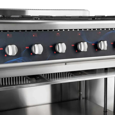 EASYLINE Gasherd 700 - 6 Brenner 43,2 kW - offener Unterbau - Gastro-Bedarf24 GmbH