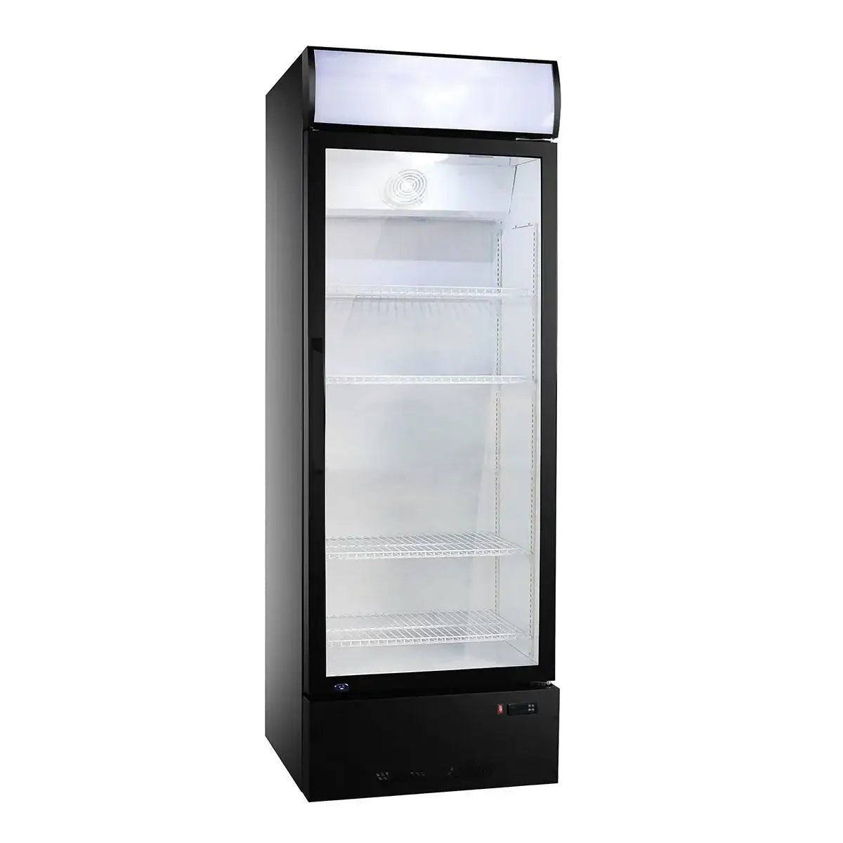 EASYLINE Getränkekühlschrank 290 Liter mit Leuchtaufsatz "schwarz" - Gastro-Bedarf24 GmbH