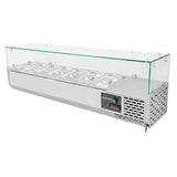 EASYLINE Kühlaufsatz 330 mit Glasabdeckung 7xGN1/4 - 1500 - Gastro-Bedarf24 GmbH