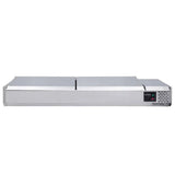 EASYLINE Kühlaufsatz 380 mit Edelstahldeckel, 5 x GN 1/3 + 1 x GN1/2, B:1500 - Gastro-Bedarf24 GmbH