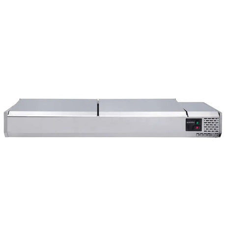 EASYLINE Kühlaufsatz 380 mit Edelstahldeckel, 5 x GN 1/3 + 1 x GN1/2, B:1500 - Gastro-Bedarf24 GmbH