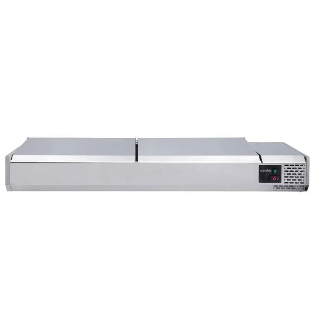 EASYLINE Kühlaufsatz 380 mit Edelstahldeckel, 5 x GN 1/3 + 1 x GN1/2, B:1500 - Gastro-Bedarf24 GmbH