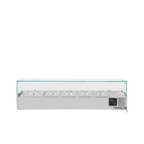 EASYLINE Kühlaufsatz 380 mit Glasabdeckung 4xGN1/3 + 1xGN1/2 - 1400 - Gastro-Bedarf24 GmbH