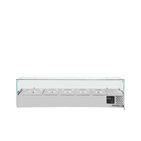 EASYLINE Kühlaufsatz 380 mit Glasabdeckung 4xGN1/3 + 1xGN1/2 - 1400 - Gastro-Bedarf24 GmbH