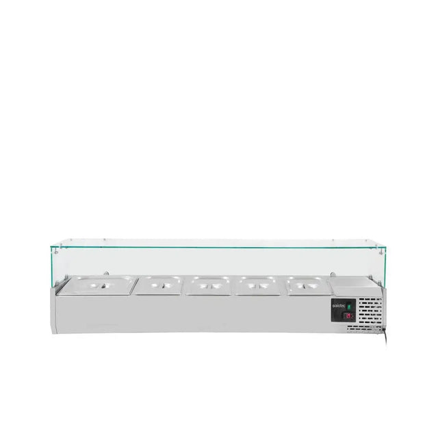 EASYLINE Kühlaufsatz 380 mit Glasabdeckung 4xGN1/3 + 1xGN1/2 - 1400 - Gastro-Bedarf24 GmbH
