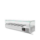 EASYLINE Kühlaufsatz 380 mit Glasabdeckung 4xGN1/3 + 1xGN1/2 - 1400 - Gastro-Bedarf24 GmbH