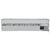 EASYLINE Kühlaufsatz 380 mit Glasabdeckung 5xGN1/3 + 1xGN1/2 - 1500 - Gastro-Bedarf24 GmbH