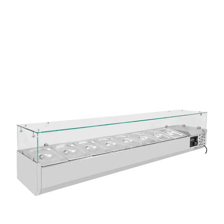 EASYLINE Kühlaufsatz 380 mit Glasabdeckung 8xGN1/3 - 1800 - Gastro-Bedarf24 GmbH