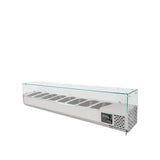 EASYLINE Kühlaufsatz 380 mit Glasabdeckung 8xGN1/3 - 1800 - Gastro-Bedarf24 GmbH