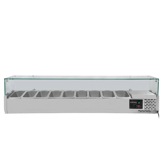 EASYLINE Kühlaufsatz 380 mit Glasabdeckung 9xGN1/3 - 2000 - Gastro-Bedarf24 GmbH