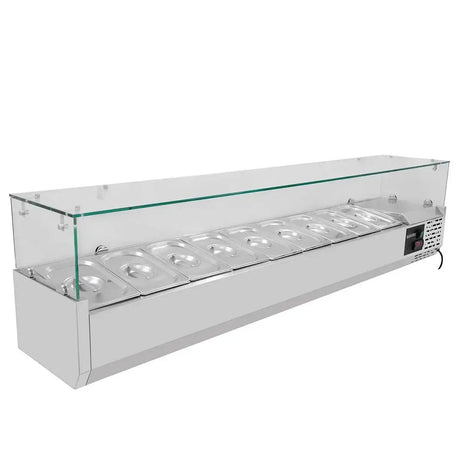 EASYLINE Kühlaufsatz 380 mit Glasabdeckung 9xGN1/3 - 2000 - Gastro-Bedarf24 GmbH