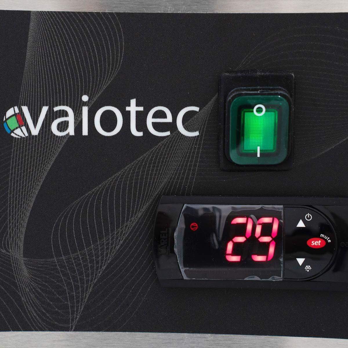 Vaiotec Kühlgerät Bedienfeld mit digitalem Display und grünem Ein/Aus-Schalter