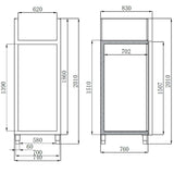 EASYLINE Kühlschrank 700 / 1 - türig GN2/1 - Monoblock - Gastro - Bedarf24