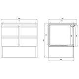 EASYLINE Kühltisch Mini 700 / 2 - fach - mit 4 Schubladen - Gastro - Bedarf24