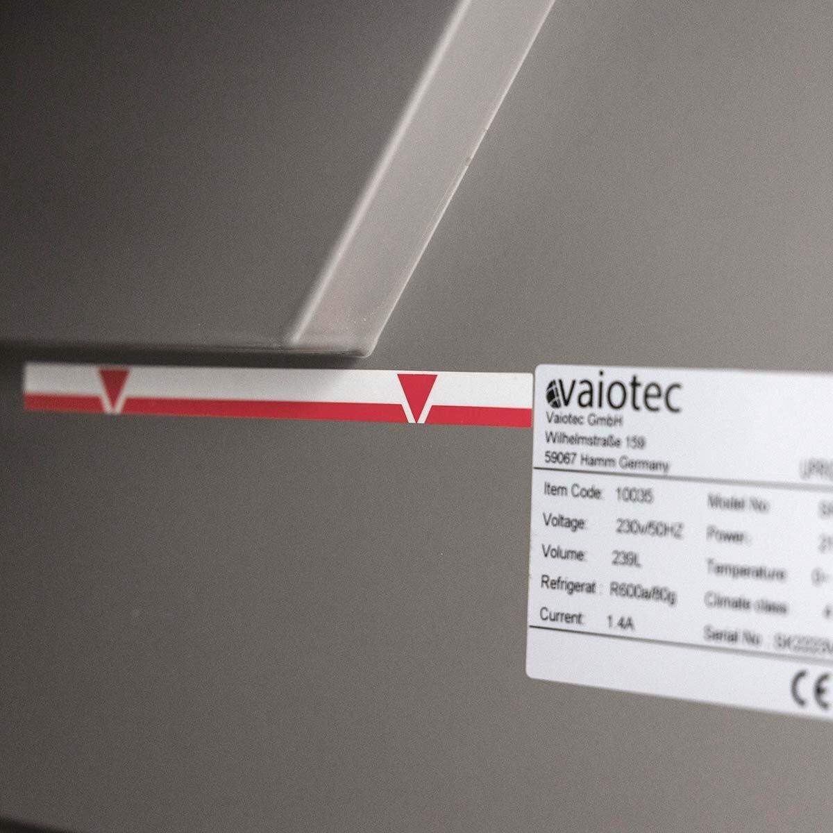 Vaiotec Kühlgerät mit 239L Volumen, 230V, R600a Kältemittel – Profi-Gastronomiegeräte