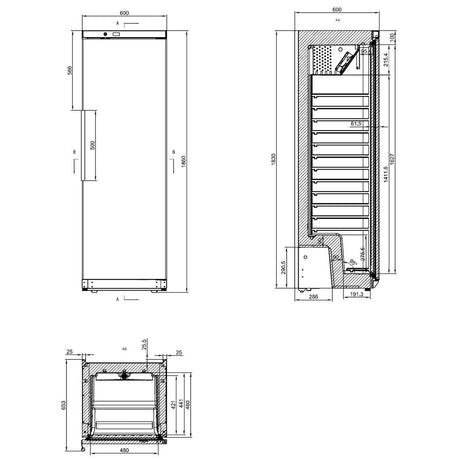 EASYLINE Lagerkühlschrank ABS / 305 - Gastro - Bedarf24