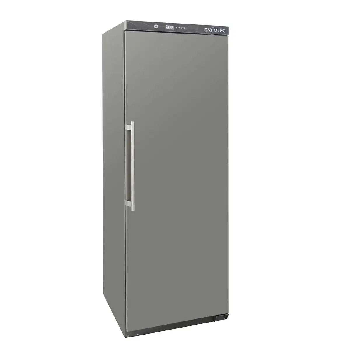 Professioneller Edelstahl-Kühlschrank für Gastronomie mit digitaler Steuerung und VaioTec-Logo
