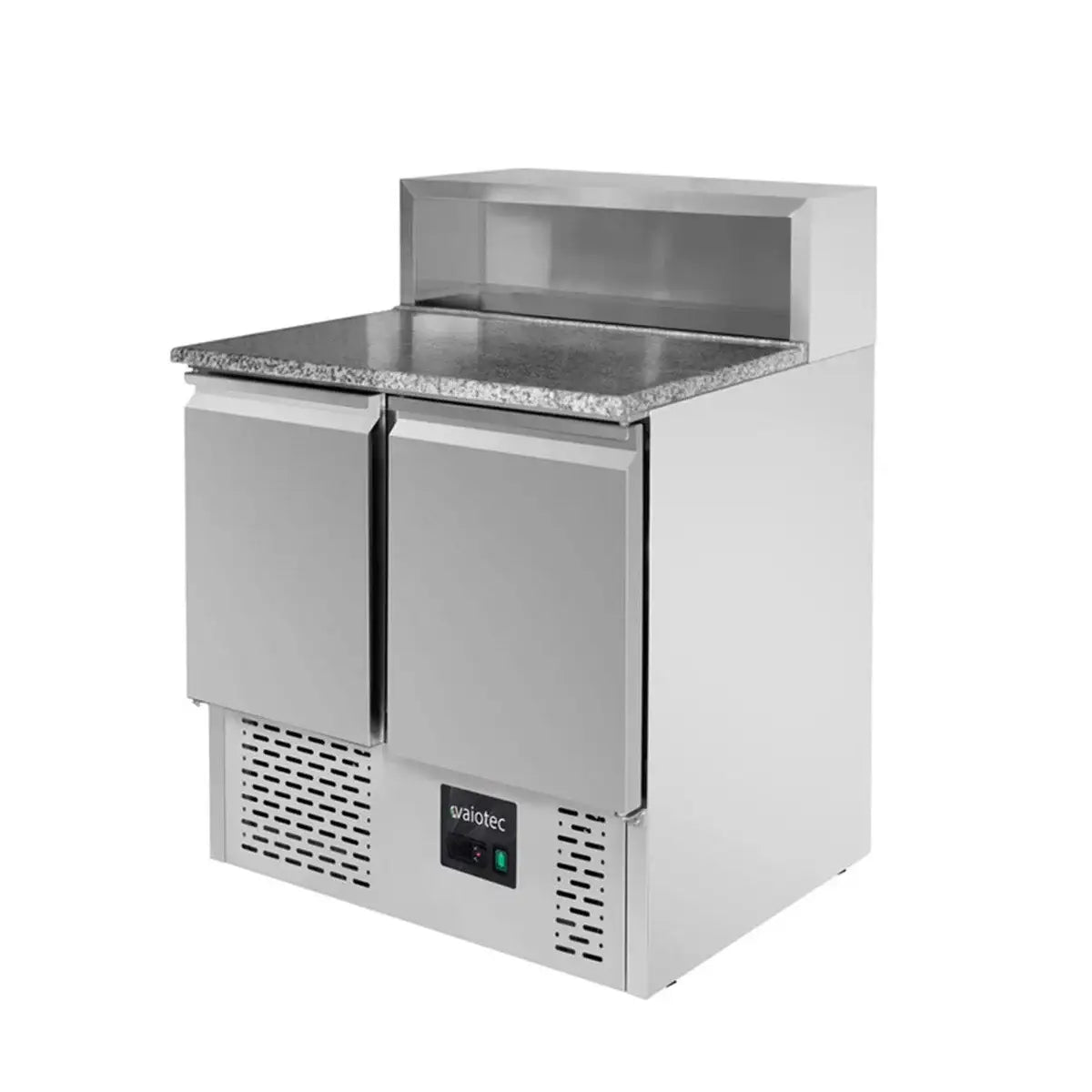 Edelstahl-Kühltisch mit Granit-Arbeitsplatte und zwei Türen für Gastronomie
