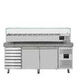 EASYLINE Pizzakühltisch / 2-türig & 7 Schubladen "grau" inkl. Kühlaufsatz GN1/4, 2020 x 800 mm - Gastro-Bedarf24 GmbH