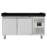 EASYLINE Pizzakühltisch / 2-türig "schwarz" inkl. Kühlaufsatz GN1/4, 1510 x 800 mm - Gastro-Bedarf24 GmbH
