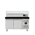 EASYLINE Pizzakühltisch / 2-türig "schwarz" inkl. Kühlaufsatz GN1/4, 1510 x 800 mm - Gastro-Bedarf24 GmbH