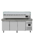 EASYLINE Pizzakühltisch / 3-türig "grau" inkl. Kühlaufsatz GN1/3, 2020 x 800 mm - Gastro-Bedarf24 GmbH