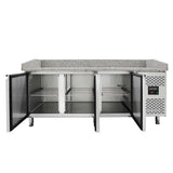 EASYLINE Pizzakühltisch / 3-türig "grau" inkl. Kühlaufsatz GN1/4, 2020 x 800 mm - Gastro-Bedarf24 GmbH