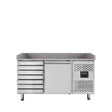 EASYLINE Pizzakühltisch 800 / 1-türig & 7 Schubladen "grau" - Gastro-Bedarf24 GmbH