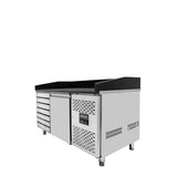 EASYLINE Pizzakühltisch 800 / 1-türig & 7 Schubladen "schwarz" - Gastro-Bedarf24 GmbH