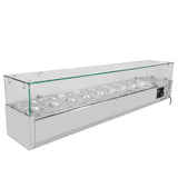 EASYLINE Pizzakühltisch 800 / 2-türig & 7 Schubladen "schwarz" inkl. Kühlaufsatz GN1/3