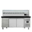 EASYLINE Pizzakühltisch 800 / 2-türig & 7 Schubladen "schwarz" inkl. Kühlaufsatz GN1/3 - Gastro-Bedarf24 GmbH